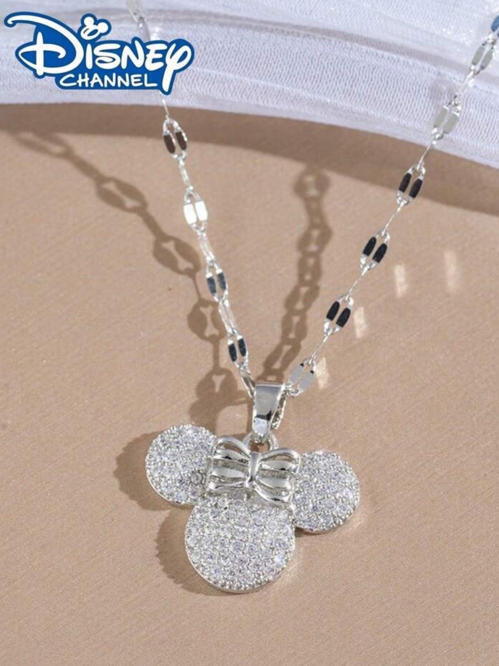 Disney Silver Minnie Mouse Pavé Pendant Necklace - NWT